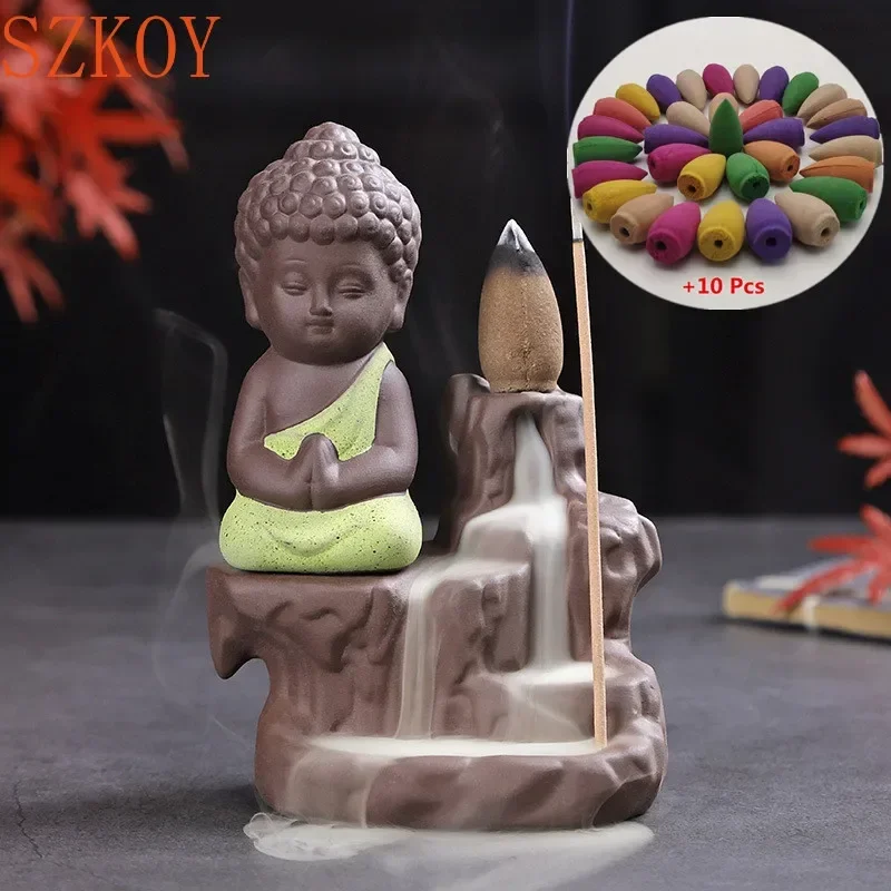 Hot Sale Backflow Incense Burner Ceramic Cone Holder Creative Censer for Home Teahouse Meditation Decor Gift
