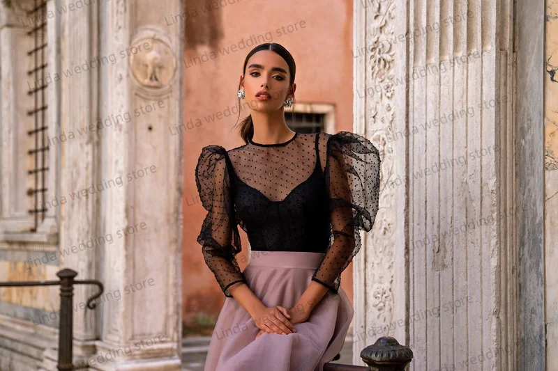 Vestidos de noite formais com decote V feminino, longo, destacável, manga cheia, elegante, preto, roxo, baile, festa de despedida de solteira