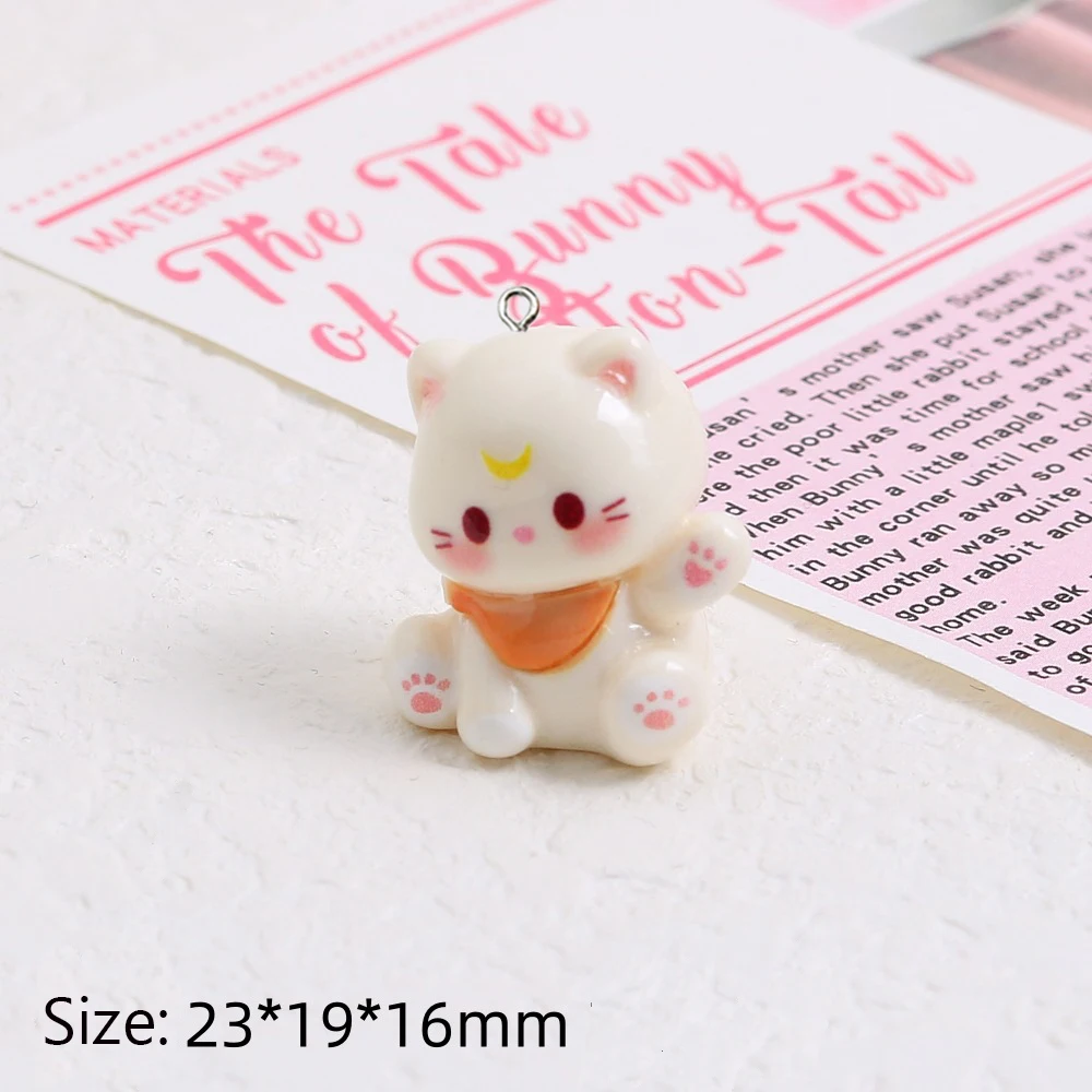 10Pcs Kawaii Cartoon 3D Cat Resin Charms Cute Kitty Animals Pendants for Earrings Keychains DIY Jewelry Make Accessory