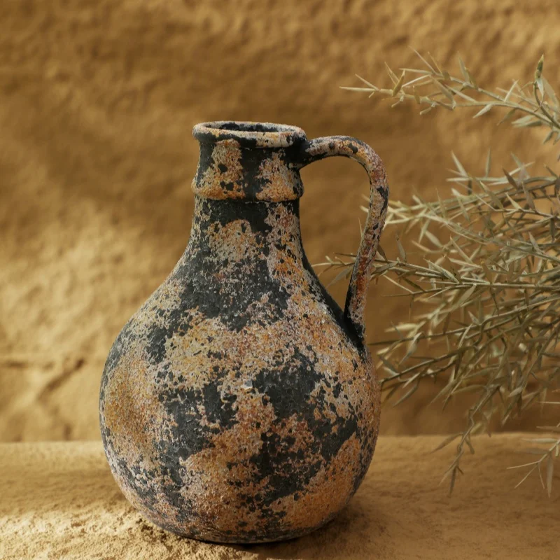Ceramic Vase For Home Decoration 25.8CM High Flower Vases For Dried Flowers Vintage Style Ceramics & Pottery For Room