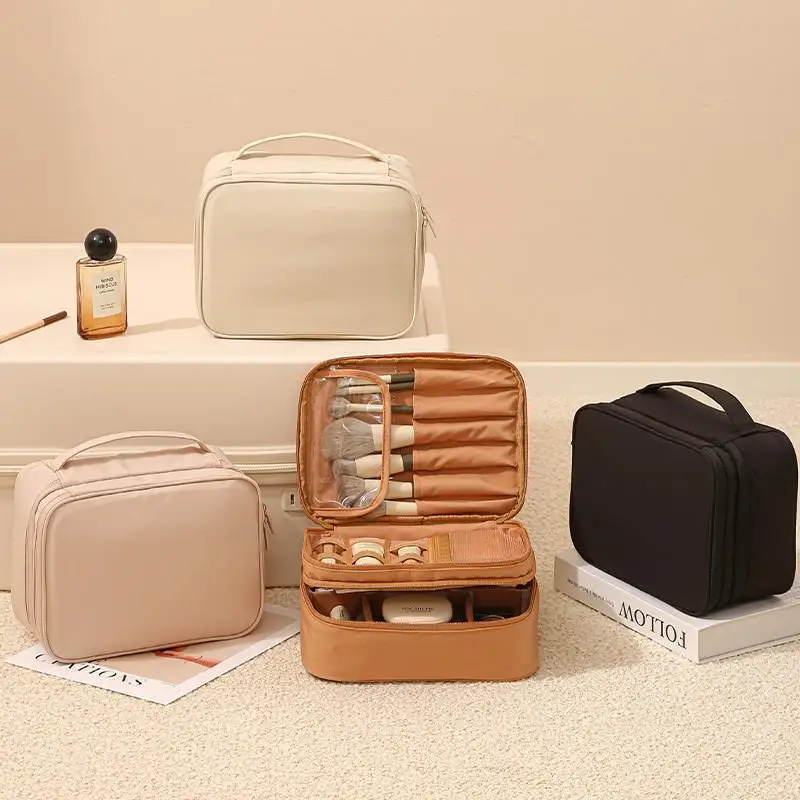 Thickened Oxford Cloth Material, Single Or Double Layer, Unisex, Fashionable Toiletry And Makeup Bag, Suitable For Travel