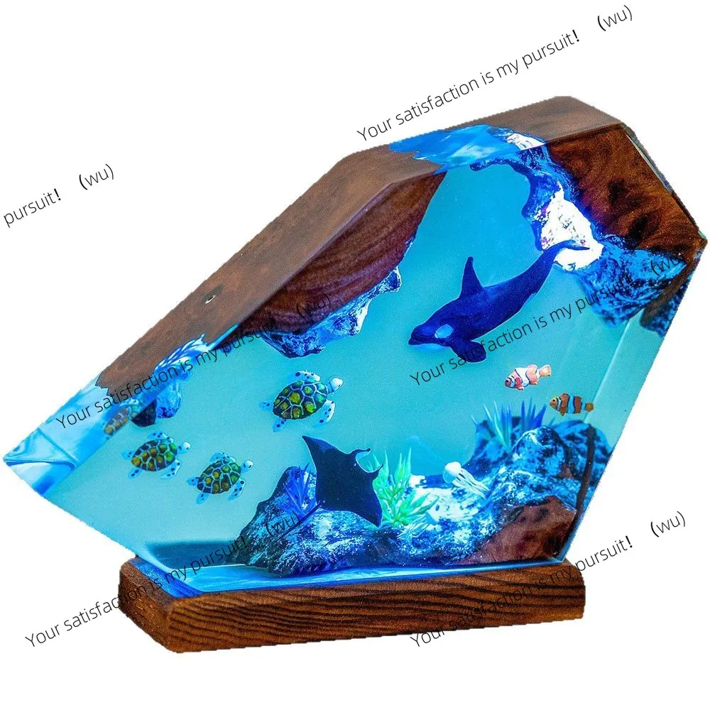 for Killer Whale & Sea Turtle Resin Night Light Handmade Ocean Epoxy Lamp Home Decor Mother's Day Gift
