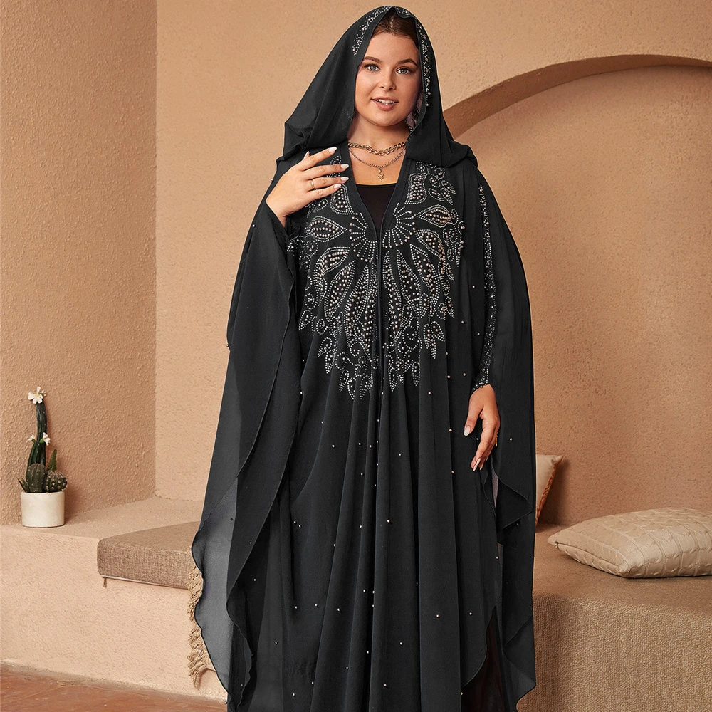 Women's Loose Middle Eastern Robe Dubai Bat Sleeve Big Size 2181-6