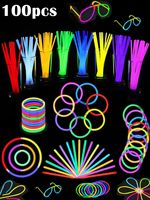 Luminous Colorful Glow Sticks Fluorescence Glowing in The Dark DIY Bracelet Necklace Glowstick Birthday Wedding Party supplies
