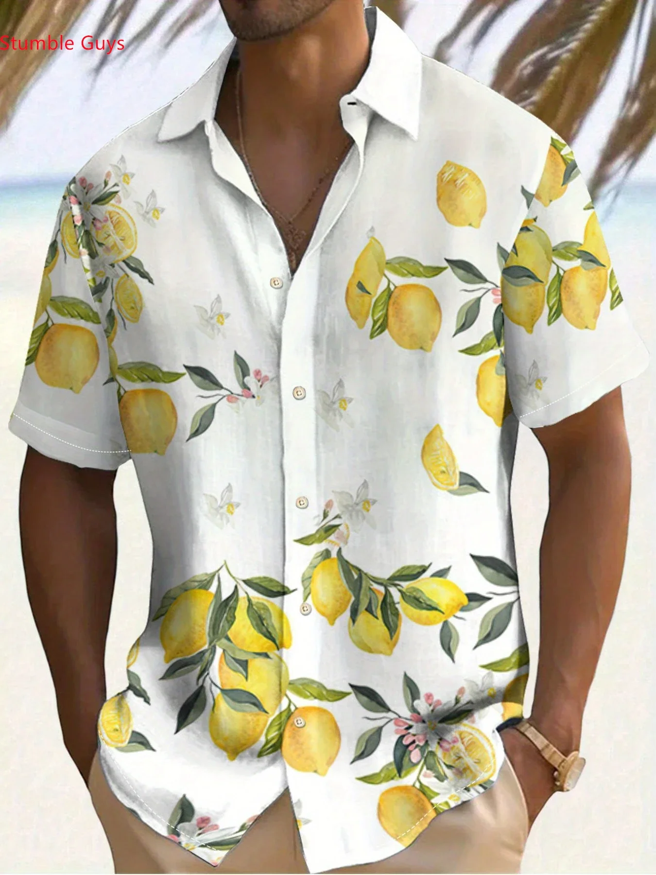 Men's Cool Beach Party Print Hawaiian Shirt Summer Man Short Sleeve Lightweight Breathable Fashion Casual Tops For Holiday Wear
