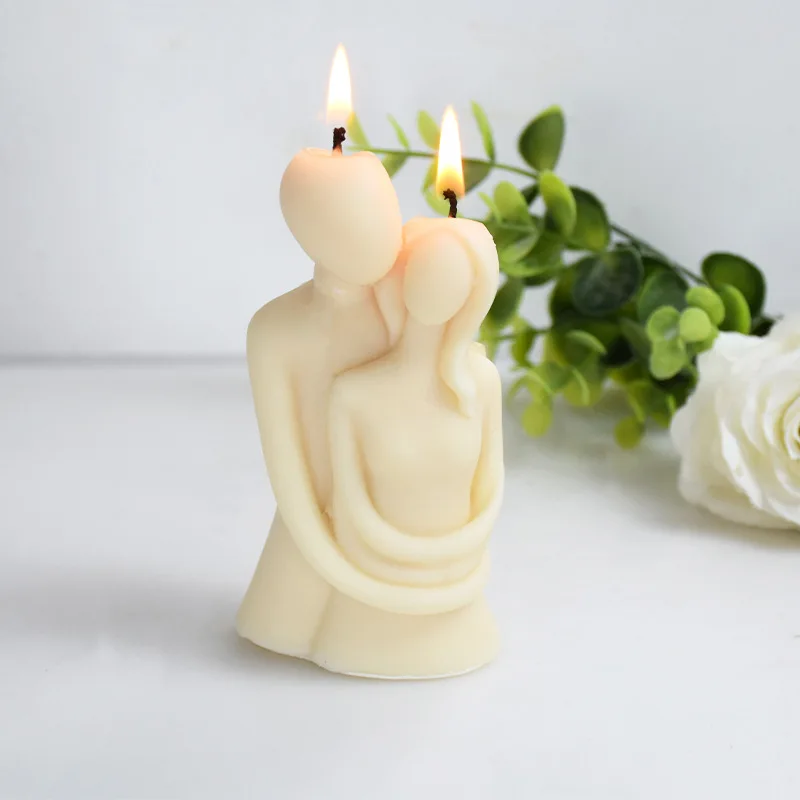 Valentine's Day Couple Embrace Silicone Candle Mold Diy Symbol of Love Sculpture Plaster Resin Casting Tool Home Crafts Gift