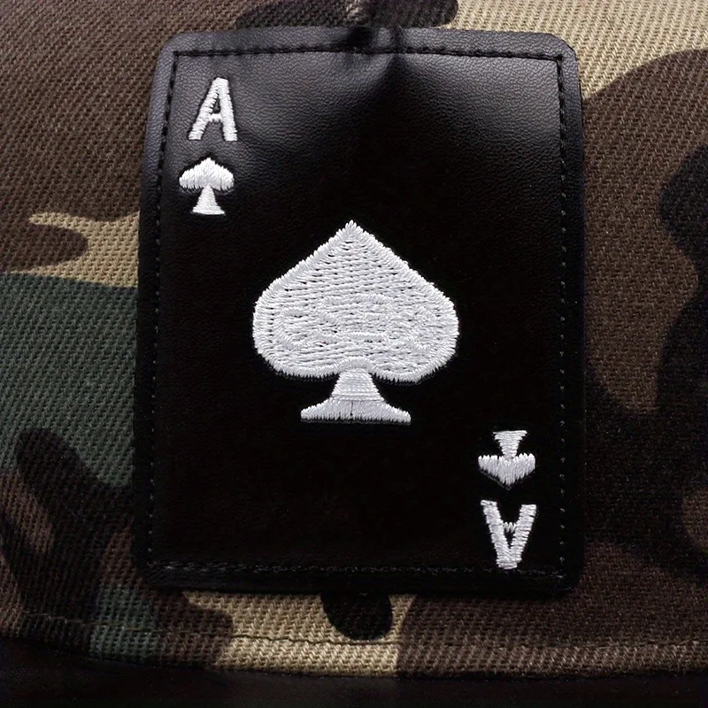 بو الجلود بطاقات اللعب المطرزة كول قبعة بيسبول الهيب هوب قبعات للرجال النساء في الهواء الطلق قبعة الشمس للجنسين قبعات ترد لمكانها قابل للتعديل #5