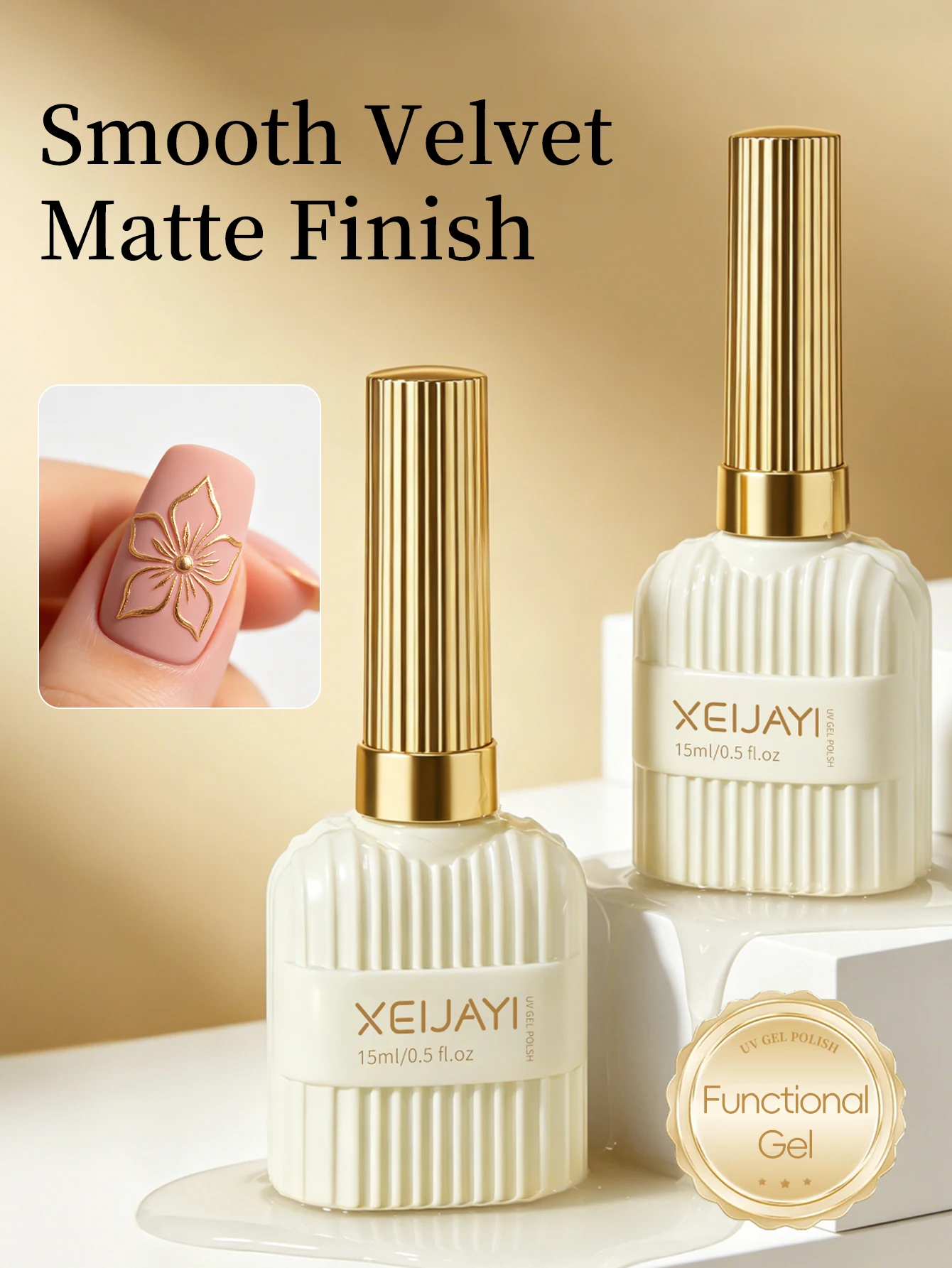 XEIJAYI 1 Stück/3/5 Stück 15ml Russischer Matter Gummi-Top-Coat Gel-Nagellack UV-Siegel Neon-Kunstdesign Matter Base-Coat Gel Beliebtes Gel – Detail 3