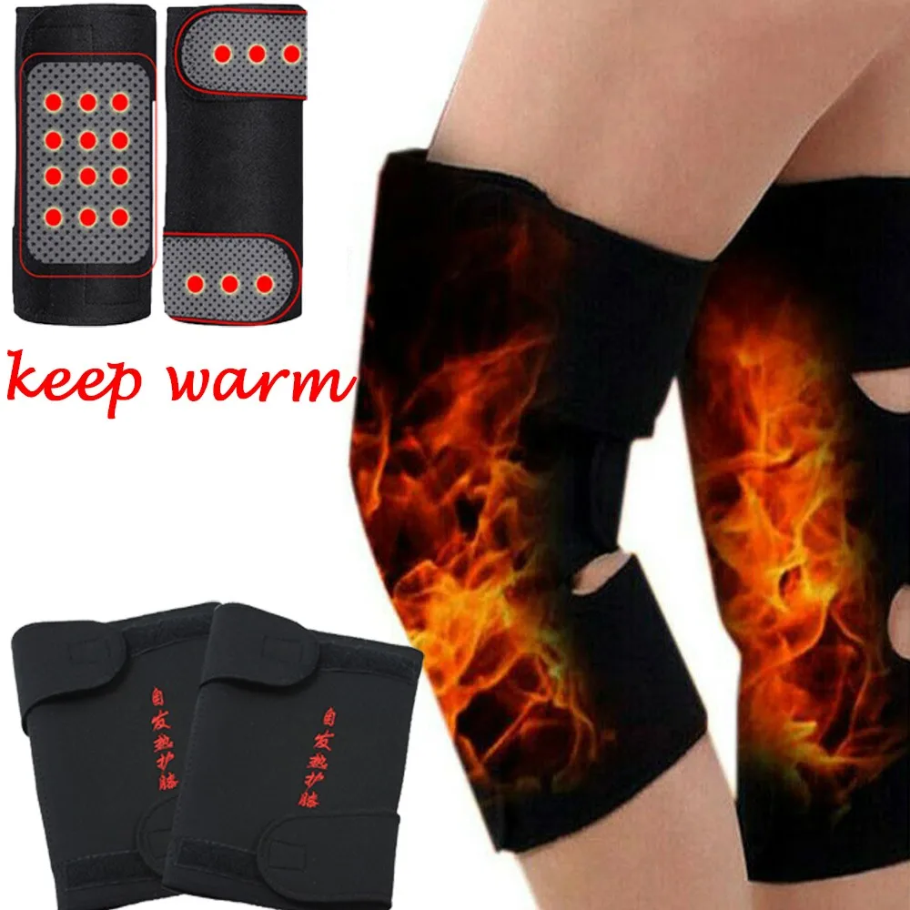 1 Pair Knee Brace Support Pads Adjustable Tourmaline self-heating magnetic therapy Knee Protective Belt Arthritis Knee Massager