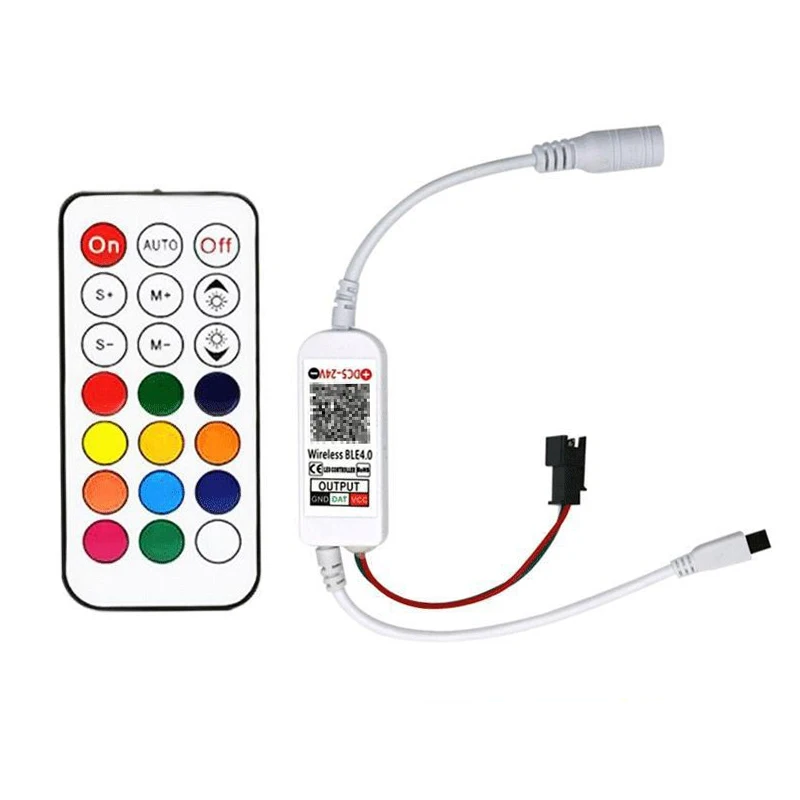21 Keys Bluetooth Mini Phantom Controller 5-24V Full Color Running Water RGB Phantom Infrared Controller