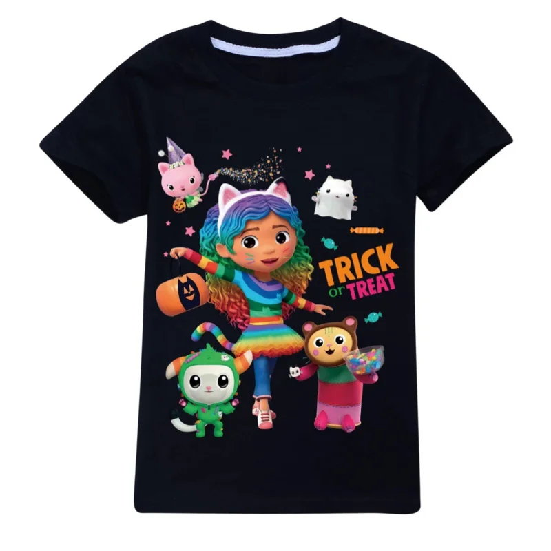 G-GABBYS DOLLHOUSE 3D Prints Children T-Shirts Fashion Summer Short Sleeve Tshirt Trick or Treat Kids Casual Streetwear Clothes