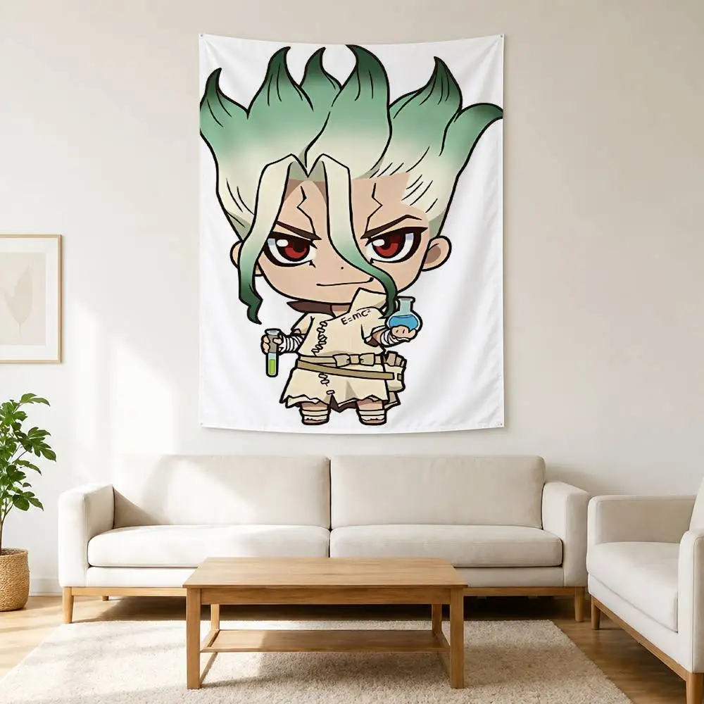 Anime D-Dr. Stone Tapestry Flags Wall Hanging Background Art Banner for Bedroom Home Outdoor Decor