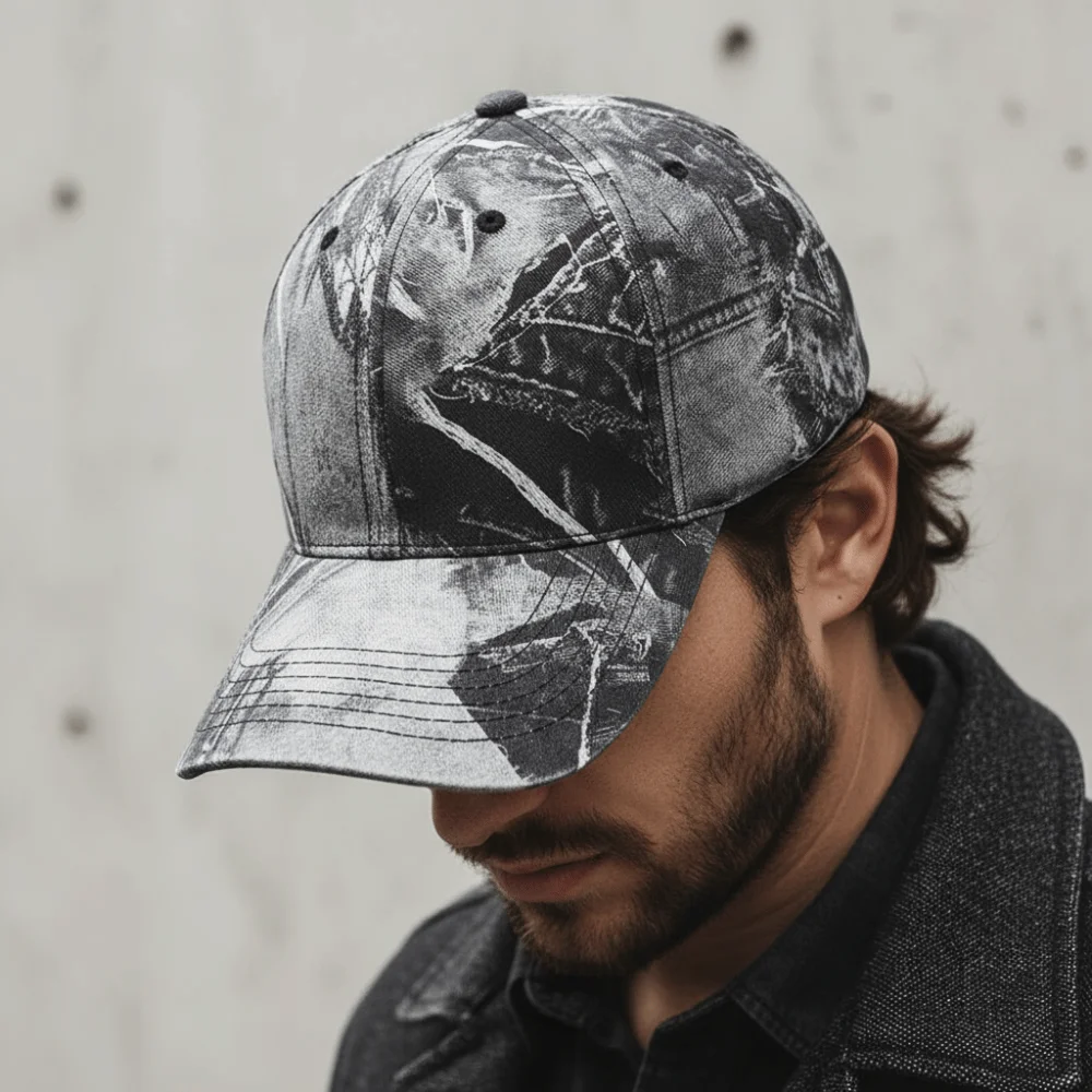 Washed Cotton Graffiti Print Baseball Cap Abstract Hip Hop Sun Hat Sunscreen Adjustable Streetwear Hats For Man Women Unisex