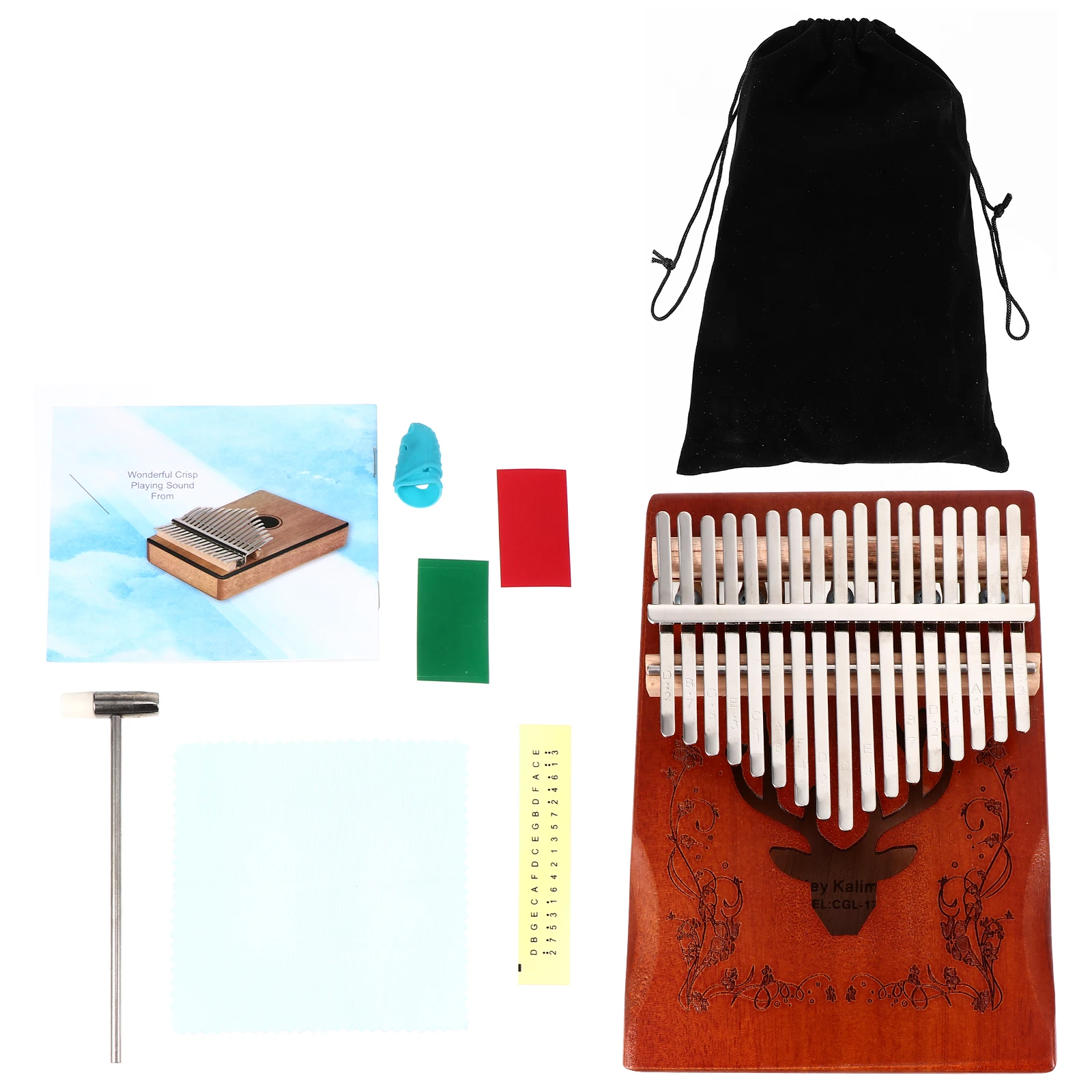 

Wooden Thumb Piano 17 Keys Kalimba Mbira Musical Instrument Portable Finger Piano North Clear Sound Long Treble