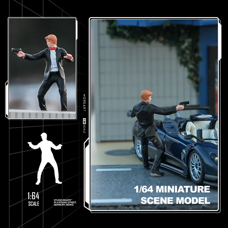 1:64 Anime spia Figura Mini bambola Modello in miniatura Puntelli fotografia Modello di scena Tavolo di sabbia fai da te ornamento paesaggistico Regalo