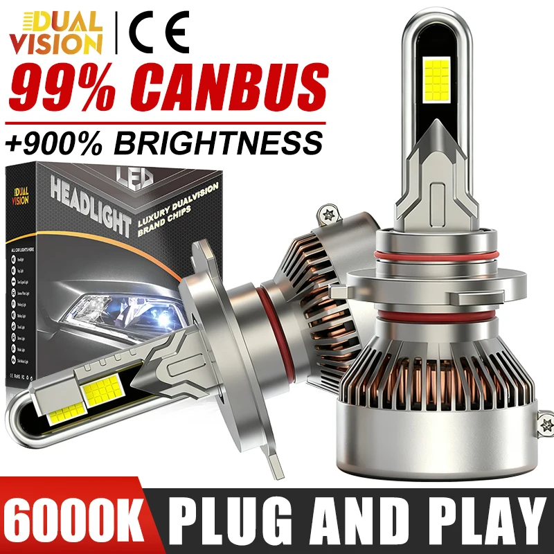 

Dualvision H4 H7 Светодиодная лампа для фар H1 H8 H9 H11 9005 HB3 H27 880 881 9012 HIR2 Led Canbus 30 шт. 9054 CSP Супер яркая противотуманная фара