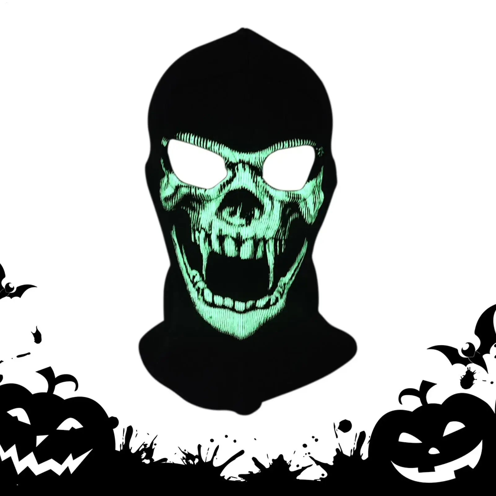 

Ski Face Cover Men Halloween Neck Warmer Glowing Luminous Cold Weather Ski Face Cover For Runners Cyclists Women Cosplay