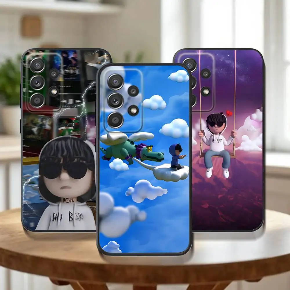 جونيور H $AD BOYZ 4 LIFE حافظة هاتف لهاتف سامسونج جالاكسي A73,72,51,53,52,71,22,5G,Note,J7,8,9 غطاء أسود ناعم