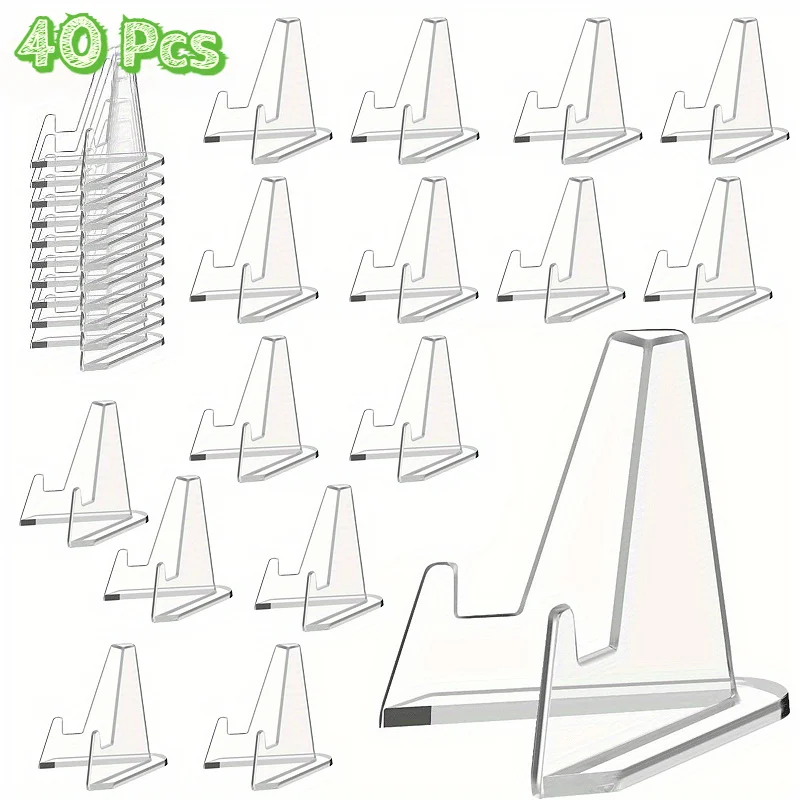 

40pcs Coin Stand Mini Acrylic Easel Stands Display Easel Holder For Displaying Coins Pocket Watches Capsules Challenge Medals