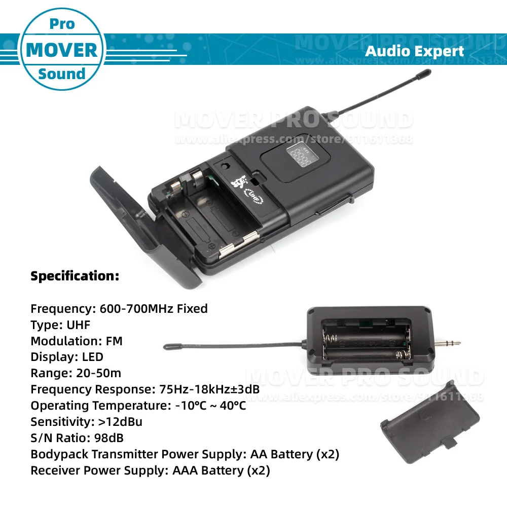 Imagem -03 - Wireless Head Mounted Sistema de Microfone Headworn Mic Fone de Ouvido para Amplificador de Voz pa Alto-falante Palco Karaoke Cantar Uhf