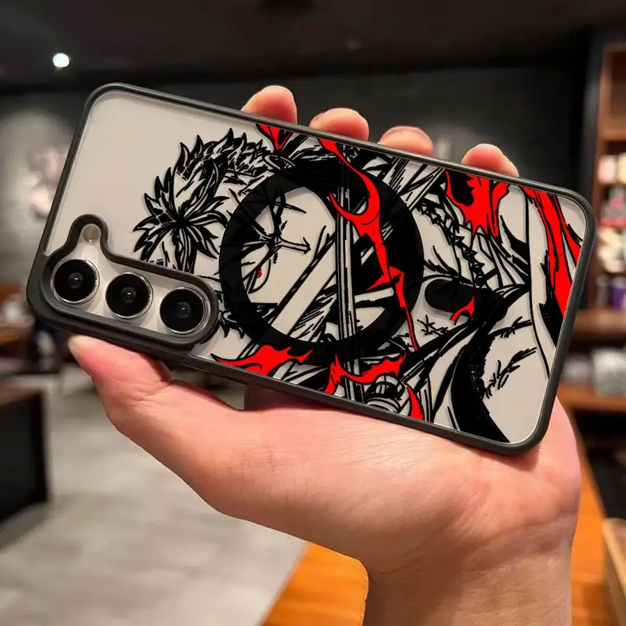 Ones Pieces Luffys Zoro Art Case for Samsung Galaxy S26 S26+ S25 S25 S23 S24 FE Plus S22 S23+ Ultra S24+ Magnetic Phone Cover