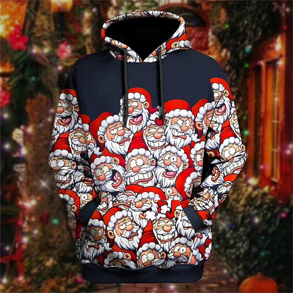 Xmas Christmas Men's 3d Hoodies New Year Party F2k Pullover Vintage Clothes For Men Harajuku Clothing Long Sleeve Sweatshirt