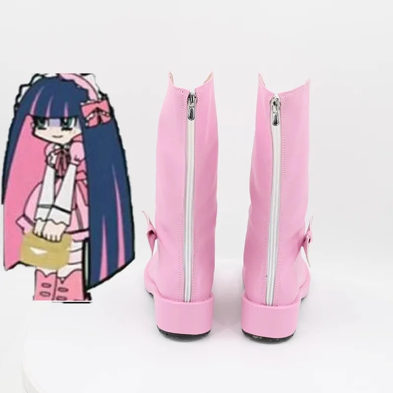 パンティ&ストッキング with ガーターベルト ストッキング アナーキー コスプレ衣装 靴 ピンク 手作りブーツ