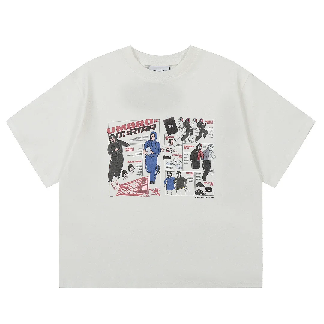 

Trendy Brand 26SS New Arrival Mertra Embroidered Logo Cartoon Print Casual Short-Sleeve Streetwear T-Shirt for Men