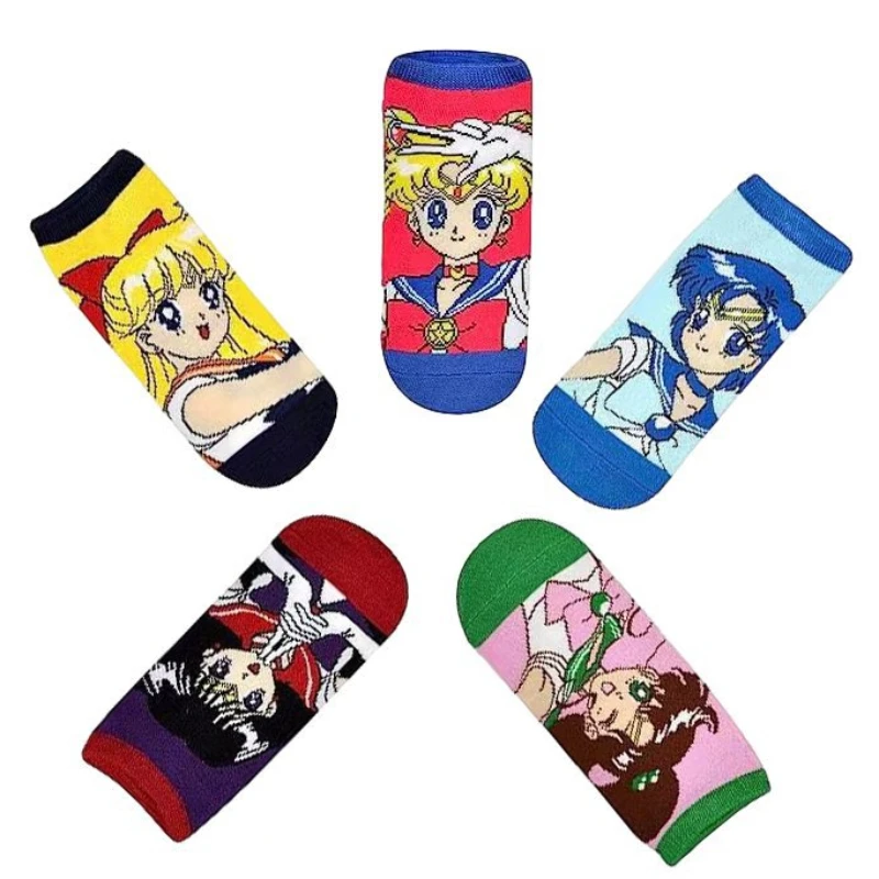 

Sailors Moon Adult Short Sock Cartoon Women Low Tube Socks Free Size Soft Breathable Female Cute Cotton Stockings Birthday Gift