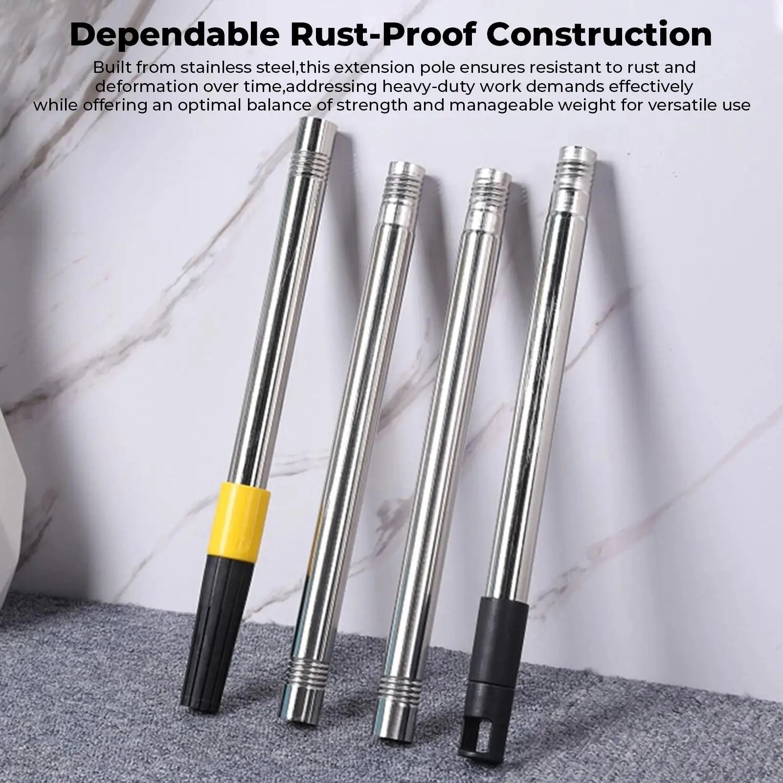 Extendable Pole Telescopic Extendable Paint Roller Handle Anti-Slip Stainless Steel Rod With High Load Capacity For Painting