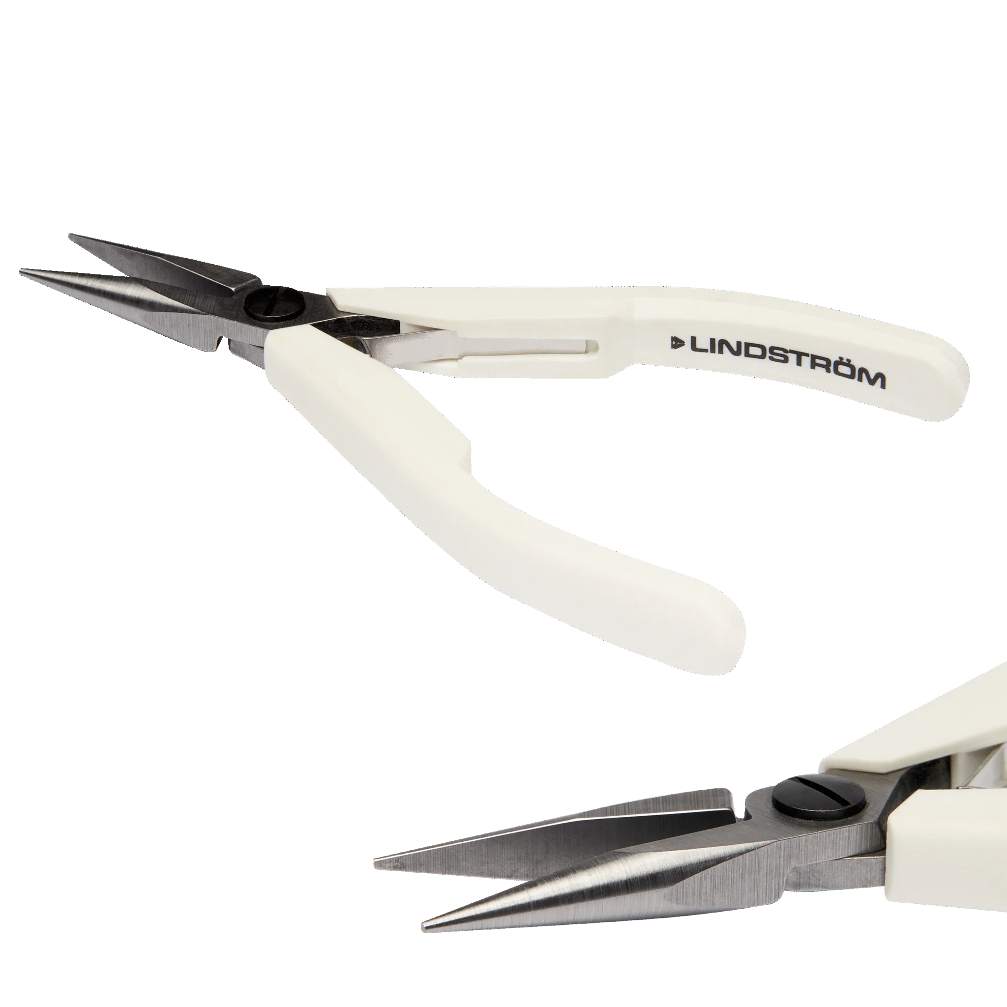 Lindstrom Snipe Nose Pliers 32mm Serrated/Smooth Jaws with Radiused Edges Secure Grip for Jewelry Assembly & Wire Holding