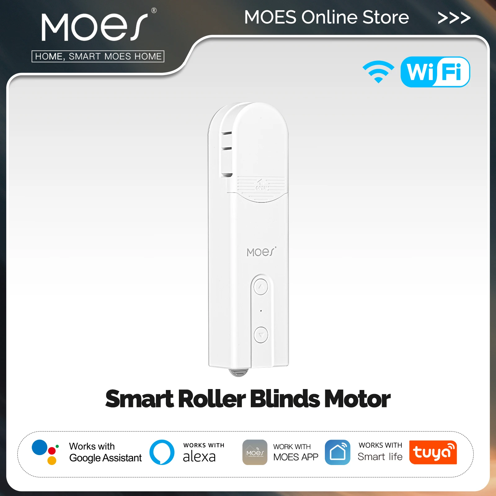 

MOES Tuya WiFi Smart Shade Roller Blinds Motor Driver Electric Curtains Automation Pull Cord Chain String With Alexa Google Home