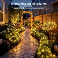 Solar Powered LED Fairy String Lights 8modes Waterproof Twinkle Lights for Tree Patio Backyard Garden Outdoor Christmas Decor 3