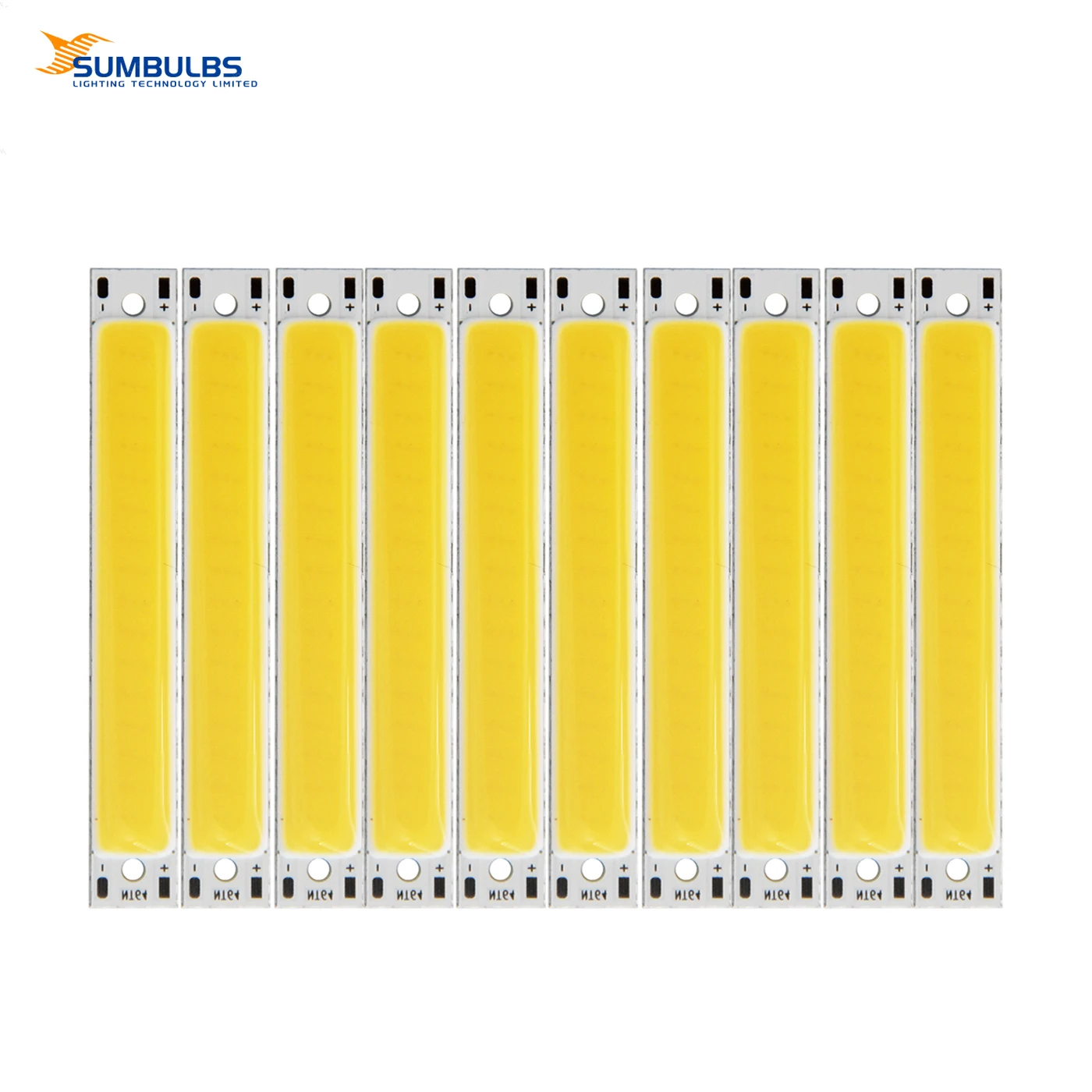 

10 шт. лампа COB, светодиодный чип 60x8 мм, 1,5 Вт, 3 Вт, теплый/холодный белый, синий, красный для самостоятельного рабочего стола, велосипедное освещение, фара постоянного тока 3 В 3,7 В 2 В
