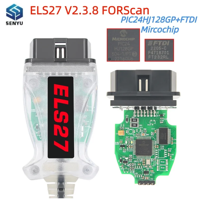 ELS27 V2.3.8 FORScan OBD2 Scanner With PIC24HJ128GP+FTDI Mircochip Multi Language ELS 27 for Ford/Mazda/Lincoln Car OBD 2 Tool