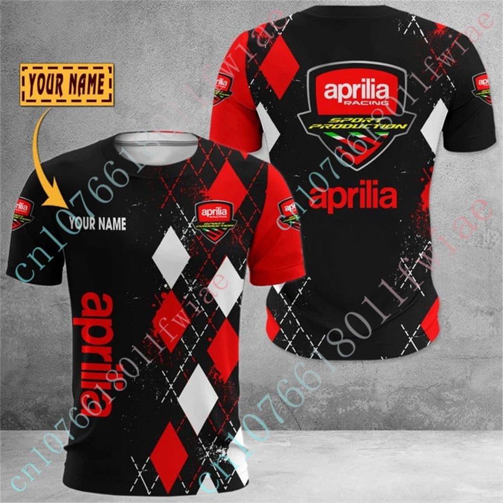 Aprilia-T-shirt à Manches Courtes pour Homme et Femme, Vêtement Décontracté, Unisexe, avec Logo Personnalisé, de Luxe, Harajuku