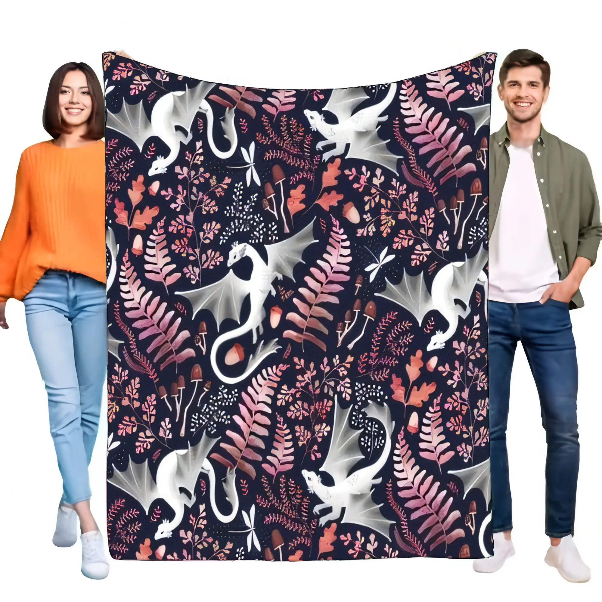 Manta con patrón de dragón, suave y acogedora, para cama, sofá, regalo ligero para decoración del hogar