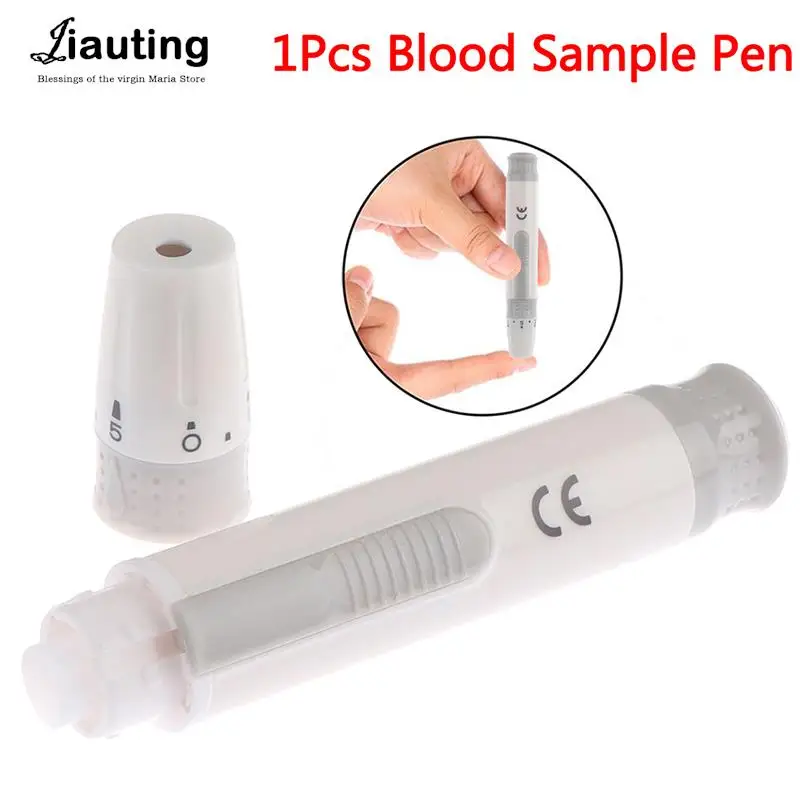 

1pcs Adjustable Depth Blood Sampling Glucose Test Pen Blood Sample Pen Lancet Pen Lancing Device For Diabetics Blood Collect