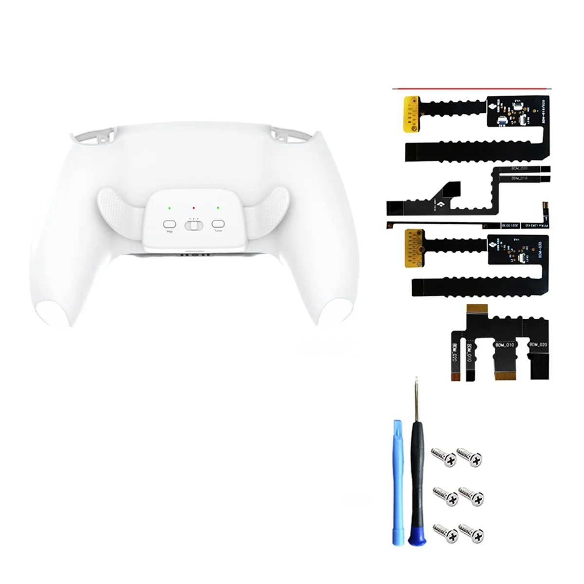 

010 020 030 for PS5 Controller Back Button Attachment Extension Adapter Gamepad Paddle Key with Turbo for SONY PS5 White