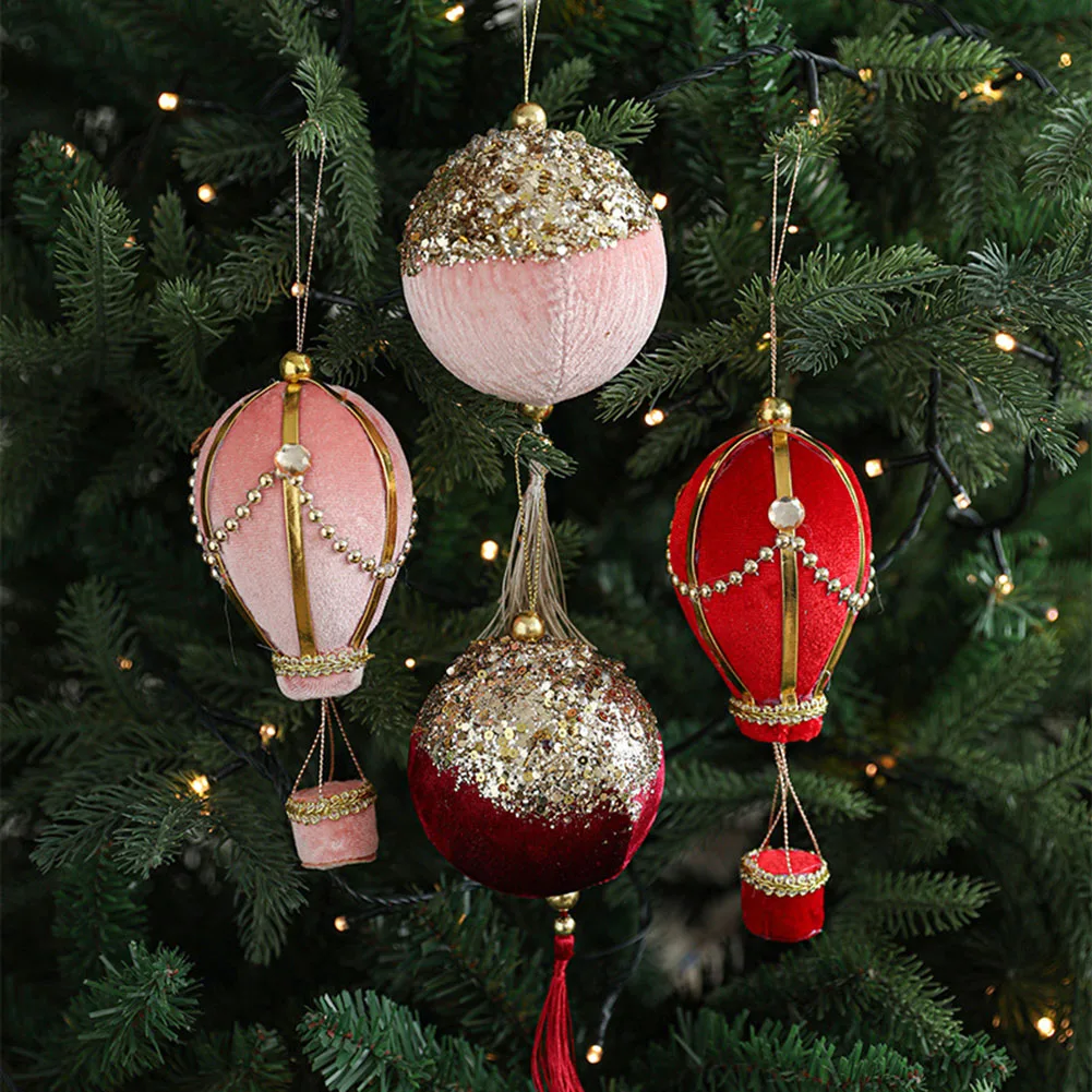 

Exquisite Hot Air Balloon Lanterns, Christmas Tree Ornaments Hanging Birthday Party Wedding Colorful Christmas Ball Ornaments