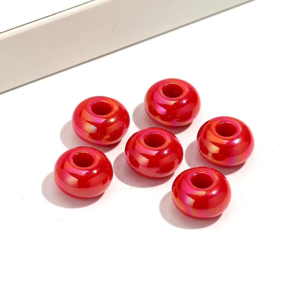 20 stks 14mm AB Effen Kleurrijke Hars Acryl Abacus Losse Spacer Kralen voor Sieraden Maken DIY Armband Ketting Decor accessoires