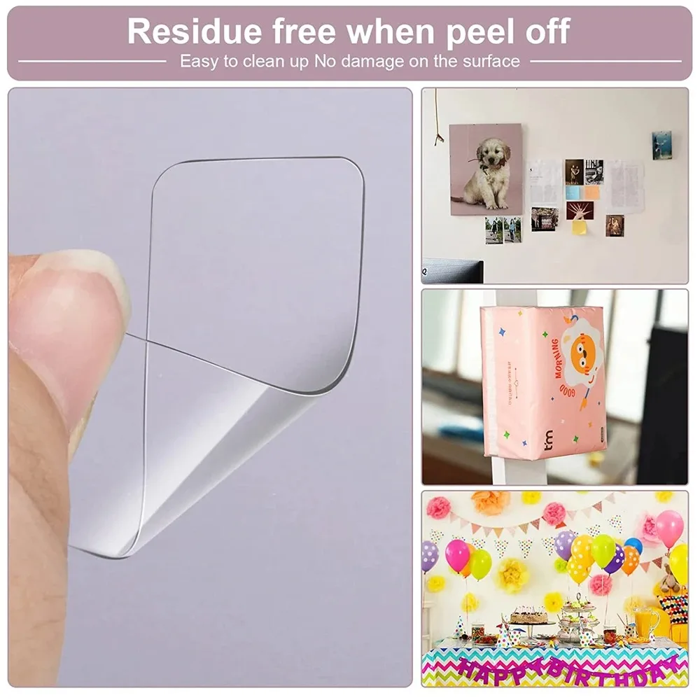 Double sided Adhesive Tape Waterproof Transparent Non-marking Stickers Tape 60Pcs/Box