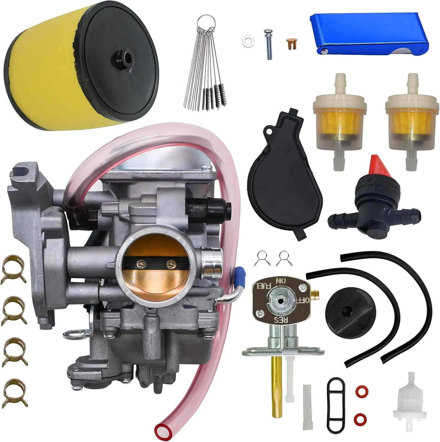 0470-504 Carburetor Kit with Air Filter Petcock Replacement Fits 2004 Arctic Cat Automatic Manual ATV Aftermarket Carburetor