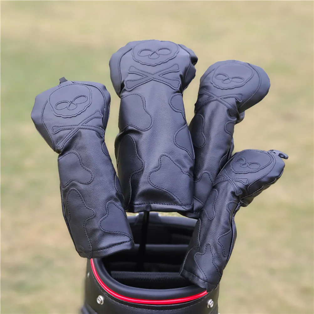1Pcs Unique Skull Golfs Club Head Cover Premium PU Durable Stylish Protection Organizer Weather-Resistant Gift