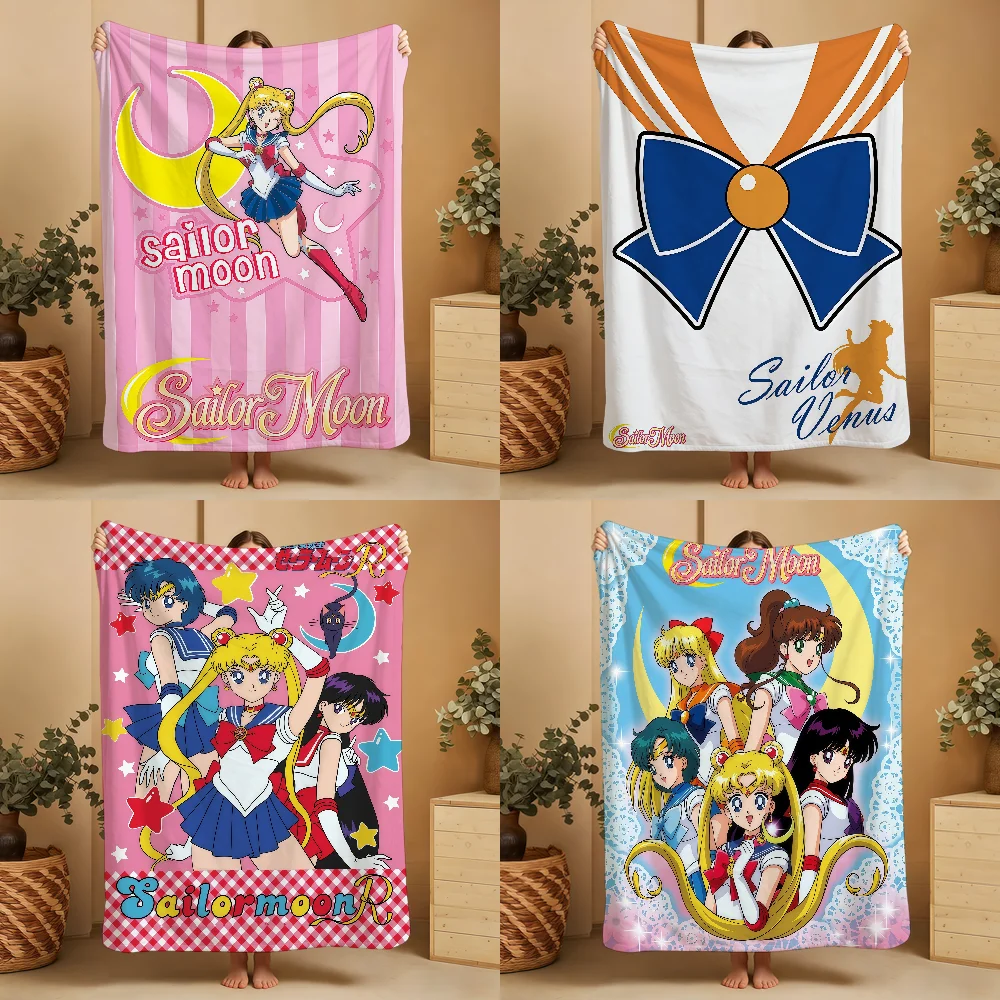 Blanket Throw Super Cosy Plush Living Room Sofa S-SAILORS-ES M-MOONS-ES Couch Childish Birthday Gifts