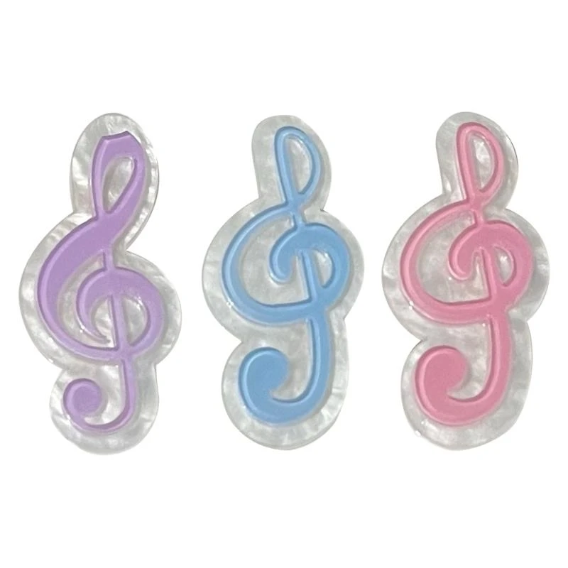 652f Traceless Musicnote Hairclip Candy Color Sice Pin