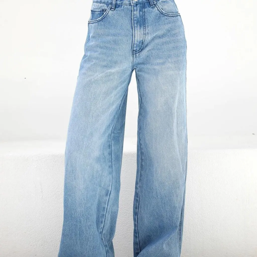 High Waist Loose Wide Leg Women's Jeans European And United States Style Comfortable Fit Mop Jeans for Women