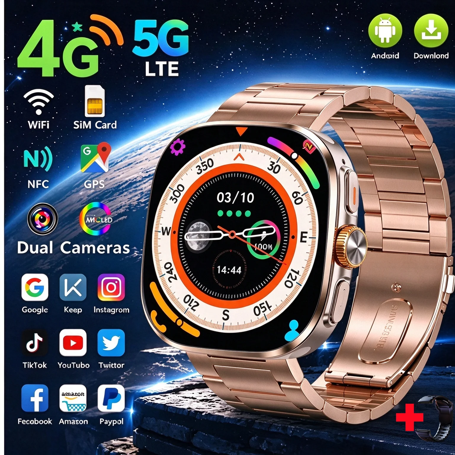 M99 4G/5G LTE Smart Watch 2.4