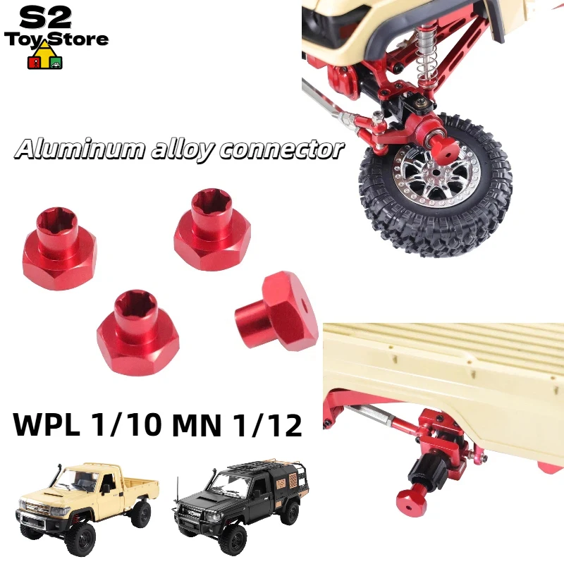 4Pcs Universal Aluminum 5mm To 12mm Wheel Hex Hubs Adapter Upgrade Parts For MN WPL Feiyue JJRC RC Off Road Crawler Truck
