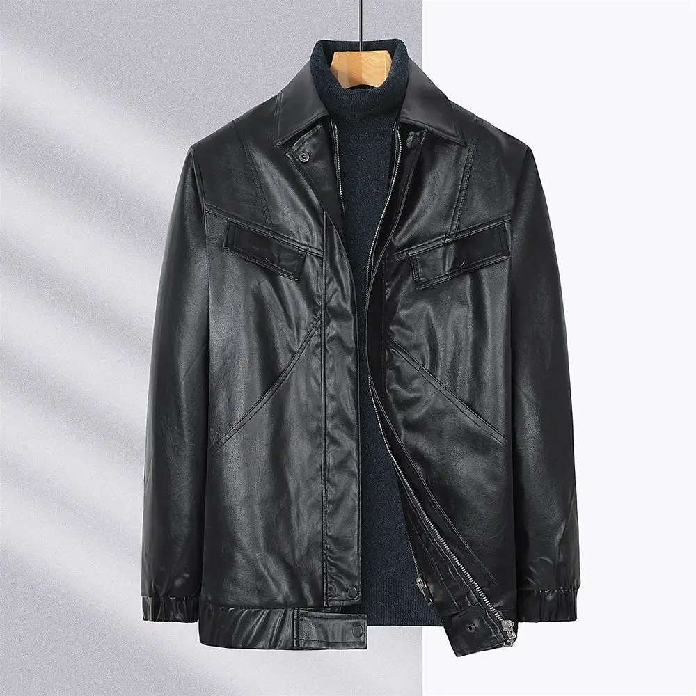 

Faionable ort PU Leather Jaet for Men Windproof Waterproof Breathable Urban Sle Spring Autumn New Arrival Student Fri...